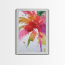 Retro Palm Tree Painting Print, Framed Canvas Print, Pop Art Palm Tree Painting Home Decor, 80s Style Synthwave Wall Art, Coastal Decor