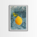 Vintage Lemon Still Life Painting Canvas Print, Framed Art Print Gallery Wall, Lemon Painting, Kitchen Art, Kitchen Food Wall Art