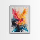 Watercolor Painting Print of a Phoenix In Flames, Retribution, Framed Canvas Print, The Phoenix, Framed Wall Art, Original Painting Phoenix