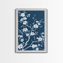 Forest Life Botanical Print - Framed Canvas Print - Chinoiserie Wall Art, Chinoiserie Painting, Blue Wall Art Ready To Hang