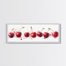 Original Cherry Painting Print - Panoramic Canvas Fruit Illustration - Home Decor For Kitchen - Framed Wall Art - Dining Room Decor