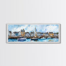 Nantucket Massachusetts Wall Art Framed Canvas Print, Nantucket Painting, Nantucket Nautical Decor, Nautical Landscape Painting