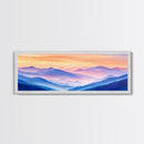 Smoky Mountain Landscape Canvas Print, Blue Ridge Mountains Painting, Panoramic Wall Art, Mountain Cabin Wall Art Home Decor