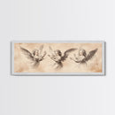 Painting of 3 Angels Canvas Print, Guardian Angels Wall Art, Angel Sketch, Angel Painting, Angelic Home Decor, Extra Wide Wall Art