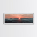 Smoky Mountains Art, Framed Canvas Print, Smoky Mountain Art Panoramic Painting Print, Great Smoky Art, Great Smoky Mountains