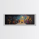 Panoramic Nativity Painting Print, Christmas Decor, Canvas Print, Retro Nativity Scene Oil Painting, Modern Art For Christmas