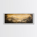 Fog Over The Blue Ridge Mountains Watercolor North Carolina Landscape Wall Art, Appalachian Highlands Canvas Print Nature Fine Artwork
