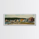 Panoramic Painting Print of Maine, Maine Wall Art, Beautiful Panoramic Seacape Painting, Nautical Landscape Painting