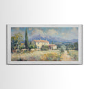 Whimsical Modern Art, Framed Canvas Print, Oil Painting of a Chalet, Kitsch Home Decor, Original Oil Painting, Victorian Painting