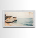 White Cliffs of Dover Framed Canvas Print, Oil Painting of England, England Original Painting, England Wall Art, England Themed Decor