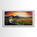 Farmhouse Wall Art Framed Canvas Print - Mexicano Art - Chicano Art - Oil Painting Print of a Tejano Farmer - Arte Mexicano