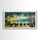 Mural of Kerala Framed Canvas Print, Jaipur Art, Indian Wall Art, Garden Wall Art, Botanical Wall Art, Colorful Wall Art, Kerala Painting
