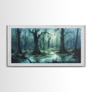 Victorian Swamp Painting Canvas print, Dark and Moody Victorian Gothic Wall Art, Mood Setting Living Room Wall Art, Dark Academia Art