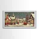 Funky Christmas Village Wall Art Oil Painting Print, Christmas home Decor, Christmas Art, Ready To Hang Painting, Christmas Painting