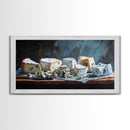 Oil Painting of Bleu Cheese Framed Canvas Print - Funky Kitchen Art - Ready To Hang - Painting For Kitchen - Eclectic Home Decor - Kitsch Kitchen
