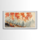 Birch Tree Painting, Aspen Trees Landscape Wall Art, Watercolor Print Colorado Forest Wall Art, Autumn landscape Centerpiece Wall Art