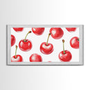 Kitchen Wall Art - Watercolor Painting of Cherries - Canvas Print - Cherry Wall Art - Cherry Decor - Cherries Kitchen Wall Art - Kitsch Kitchen