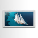 Nautical Decor Framed Canvas Print, Sailboat Painting Print, Sailboat Wall Art, Sailing Gift, Beautiful Sailboat Decor, Nautical Art
