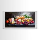 Kitchen Wall Art, Painting of a Charcuterie Board, Kitchen Decor, Modern Art, Food Still Life, Food Oil Painting, Kitchen Painting