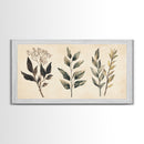 Boho Botanical Sketch Print, Botanical Wall Art, Framed Canvas Print, Minimalist Pencil Sketch Wall Art, Minimalist Home Decor, Living Room Art