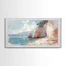 Whimsical Home Decor, Framed Canvas Print, Ireland Painting, Light and Airy Home Decor, Light Art, Nautical Seascape Landscape Painting