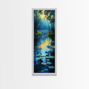 Serene Lake Reflection Framed Canvas Print, Coastal Landscape Art, Lake Tahoe Art, Above Bed Wall Art, Rustic Decor Gift Idea Christmas