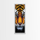 Fierce Tiger Face Framed Canvas Print, Bold Animal Wall Art, Wildlife Decor Above Couch Art, Statement Piece Christmas