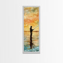 Framed Canvas Print Fishing Silhouette Art Above Sofa Art Southwest Wall Art Gift Idea Living Room Art Nature Lover's Unique Home Decor