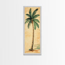 Framed Canvas Print Tall Skinny Palm Tree Art Nautical Coastal Decor, Beach-Inspired Tropical Wall Art, Guest Room Art, Gift Idea Her