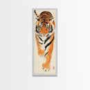 Framed Canvas Print Intense Tiger Painting, Wild Animal Art, Bold Orange Wall Decor, Living Room Above Sofa Art, Unique Gift Idea