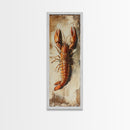 Funky Kitchen Art Framed Canvas Print, Crayfish Painting, New Orleans Cajun Wall Art, Oil Painting for Kitchen, Tall Skinny Art