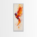 Watercolor Phoenix in Majestic Flight with Stunning Detail – Inspiring Firebird Canvas Print, Perfect Wall Art for Bedroom or Study Spaces