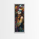 Chicano Art, Day Of The Dead Wall Art Print, Canvas Print, Mexicano Wall Art, Tall Skinny Narrow Wall Art, Mexican Art