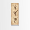 Guardian Angels Wall Art, Framed Canvas Print, Angel Painting, Angel Decor, Tall Skinny Art, Narrow Wall Art, Angelic Painting, Christmas Art