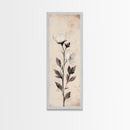 Sketch of a Flower Canvas Print, Wood Framed Wall Art, Flower Painting, Flower Decor, Floral Botanical Wall Art, Flower Print Narrow Art