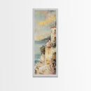 Abstract Oil Painting Print Of a Woman Overlooking the Coast, Victorian Oil Painting, Nautical Seascape Painting, Wall Decor for Girls