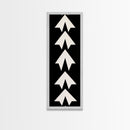Framed Canvas Print of Geometric Wall Art in Monochrome Style, Modern Abstract Art, Minimalist Decor, Black and White Wall Art, Above Bed Wall Art, Skinny Wall Art