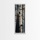 Birch Tree Forest Framed Canvas Print Rustic Wabi Sabi Woodland Art Minimalist Bedroom or Living Room Fall Wall Art Decor