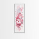 Elegant Perfume Bottles Framed Canvas Print Pink Abstract Art Wabi Sabi Decor Light Pink Bedroom Artwork Feminine Minimalist Wall Art