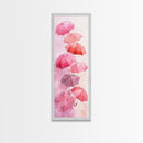Light Pink Umbrella Canvas Print Above Sofa Art Long Narrow Wall Art Whimsical Art Cherry Blossom Painting Pink Abstract Art Vertical