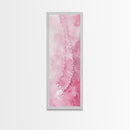 Elegant Pearl Necklace Canvas Print Whimsical Art Long Narrow Wall Art Pink Abstract Art Gift Idea Decorative Jewelry Painting Vertical