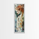 Woman in Mosaic Framed Canvas Print Chinoiserie Art Nouveau Print Goddess Art Whimsical Bedroom or Living Room Vertical Wall Art