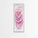 Pastel Beads Canvas Print - Whimsical Tall Narrow Art, Pink Pearl Inspired Jewelry Painting, Vertical Art for Boho Bedroom