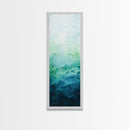 Gradient Watercolor Framed Canvas Print in Green and Blue, Sage Green Wall Art, Minimalist Art, Bedroom Art, Living Room Art