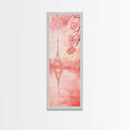 Eiffel Tower Reflection Pink Cherry Blossom Canvas Print Paris Wall Art Romantic Landscape Long Narrow Above Bed Vertical Art