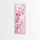 Delicate Cherry Blossom Framed Canvas Print Featuring Japanese-Inspired Botanical Prints for Bedroom or Living Room Wall Art