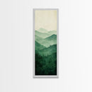 Smoky Mountain Layers Framed Canvas Print Serene Landscape Painting Green Nature Scene Above Sofa Art Living Room Decor