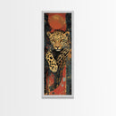 Striking Leopard Canvas Print with Abstract Background, Bold Wild Cat Wall Art, Ideal for Rustic Decor and Living Room Accent