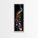 Whimsical Peacock Wall Art Canvas Print with Bold Modern Design and Boho Decor, Perfect Accent for Bedroom or Living Room Art