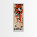 Skateboarder Canvas Print, Red and Black Urban Wall Art, Graffiti Inspired Vertical Artwork, Gift Idea for Living Room or Teen Bedroom